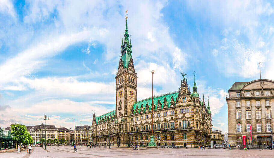 Rathaus Hamburg in der Vergangenheit