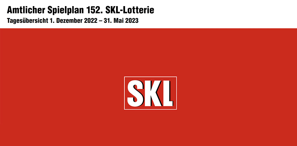 Amtlicher Spielplan 152. SKL-Lotterie